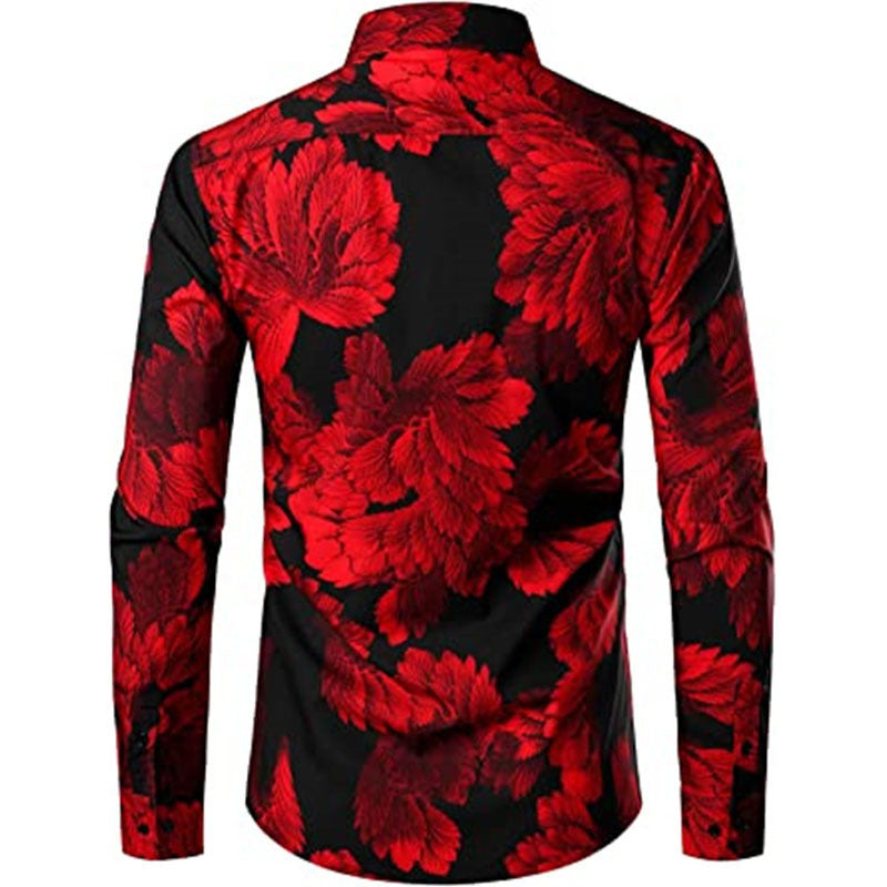 New Men's Casual Cool Floral Shirt