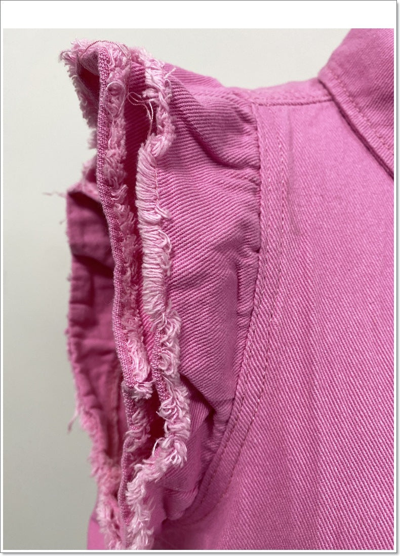 European And American Style Sleeveless Denim Jacket For Women