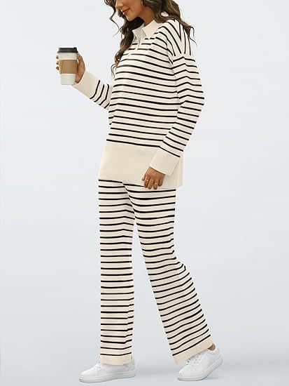 Striped Loose-fitting Long Sleeve Sweater