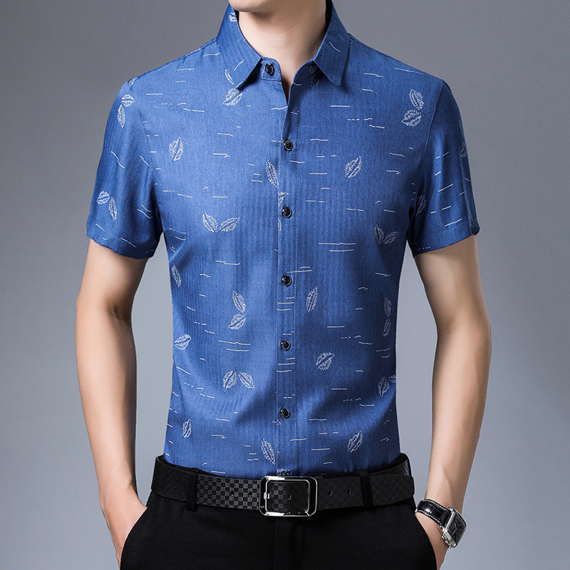 Small floral shirt with short sleeves