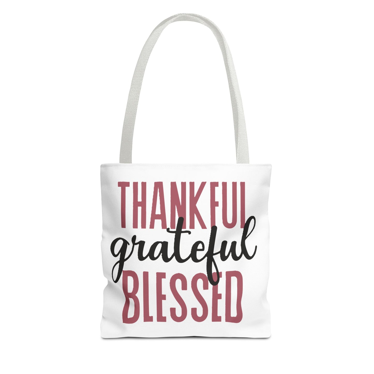 Faith Tote Bag, Thankful Grateful Blessed, Christian Bag, Inspirational Gift, Religious Handbag, Spiritual Carryall