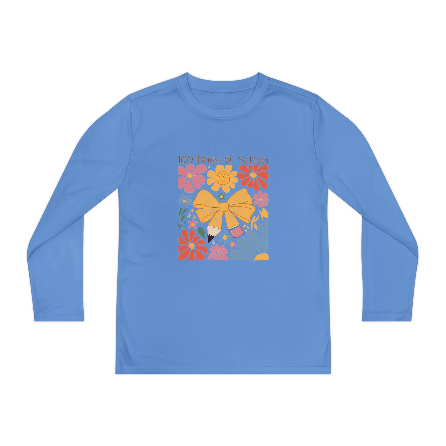 100 Days of School Youth Long Sleeve Tee, School Spirit Shirt, Kids School Celebration Top, Elementary Student Long Sleeve Shirt, School