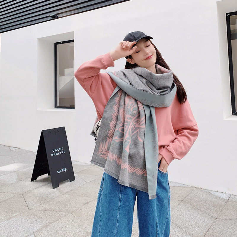 Warm thickening imitation cashmere scarf