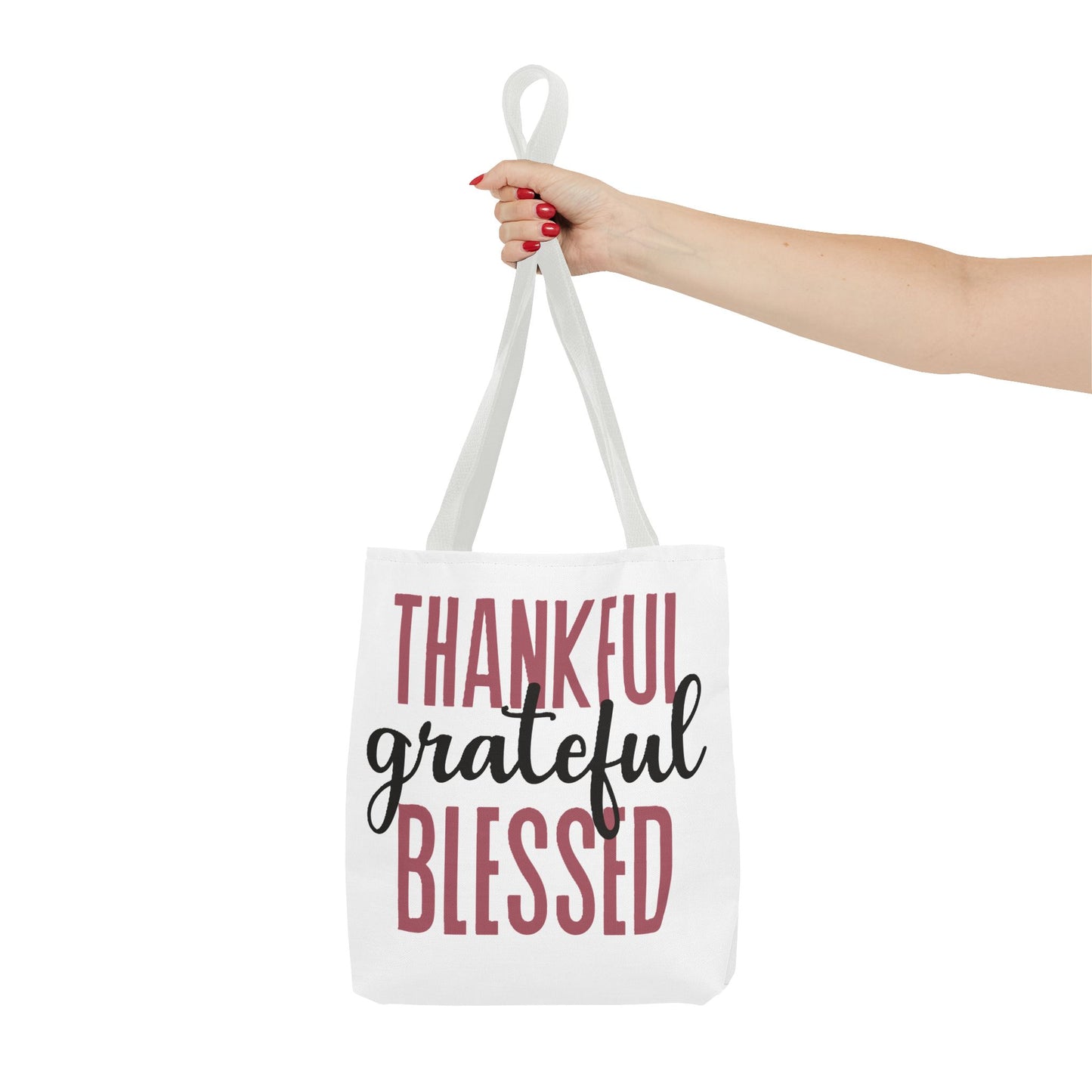 Faith Tote Bag, Thankful Grateful Blessed, Christian Bag, Inspirational Gift, Religious Handbag, Spiritual Carryall