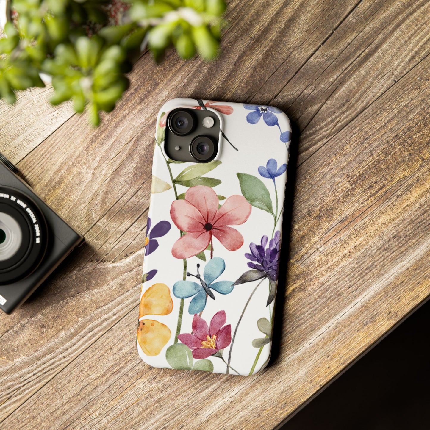 Floral Slim Phone Cases, Stylish Cell Phone Cover, Nature-Inspired Accessory, Gifts for Her, Spring Decor, Birthday Present