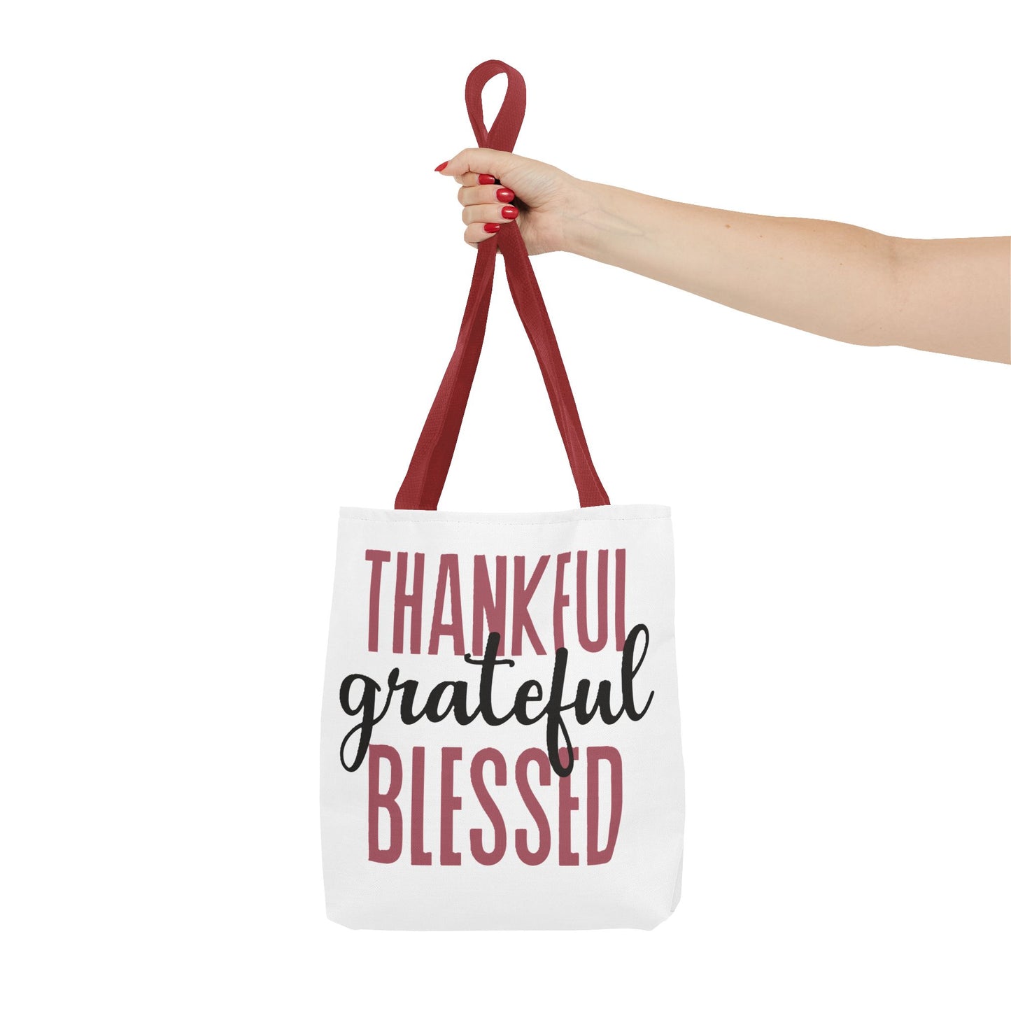 Faith Tote Bag, Thankful Grateful Blessed, Christian Bag, Inspirational Gift, Religious Handbag, Spiritual Carryall