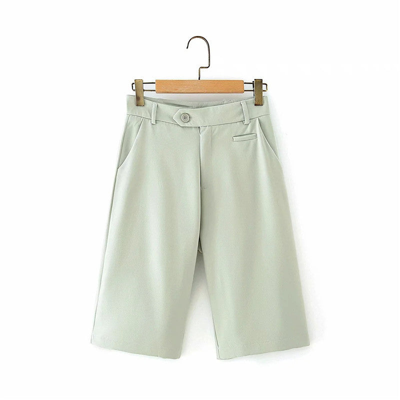 One Button Mid-length Suit Jacket and Suit Pants