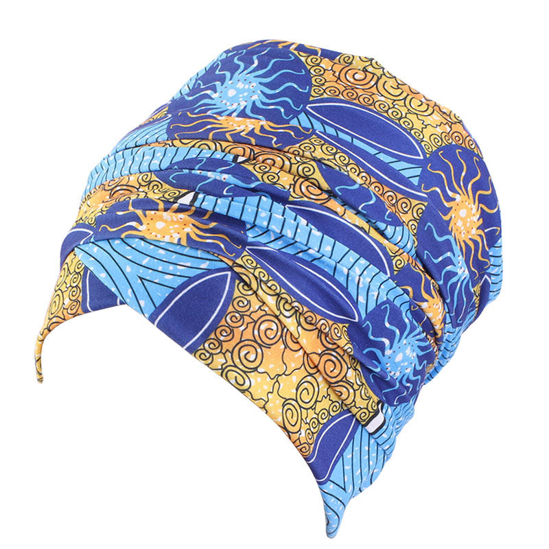African Printed Long Tail Cap And Headscarf