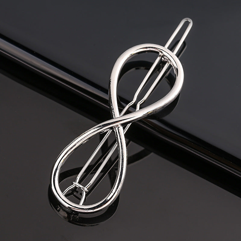Creative Metal Frog Clip Triangle Moon Hairpin