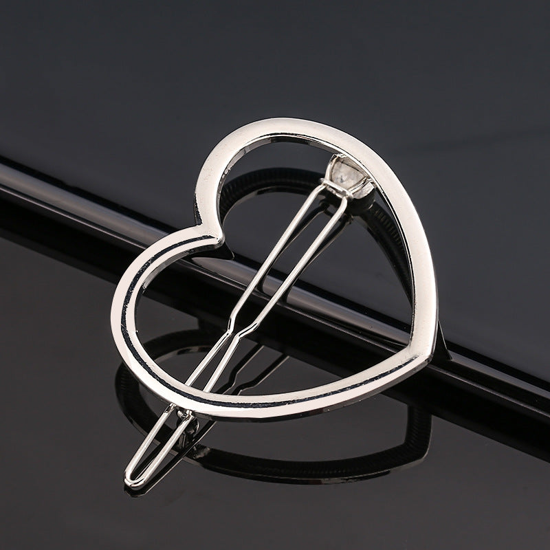 Creative Metal Frog Clip Triangle Moon Hairpin