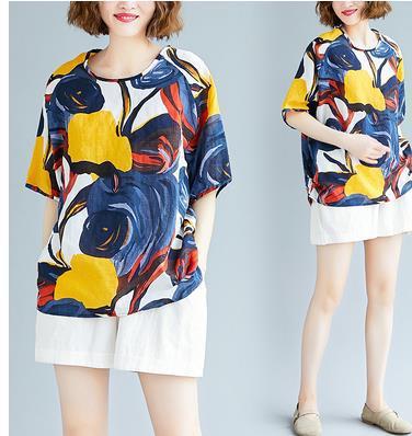 Concealed Fabric Round Neck Short Sleeve Polka Dot Top