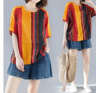 Concealed Fabric Round Neck Short Sleeve Polka Dot Top