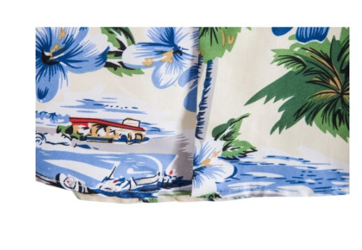 Short-sleeved Shirt Japanese Floral Print Cardigan
