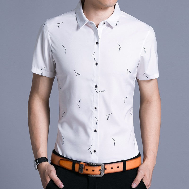Lapel Middle-Aged Printed Floral Shirt