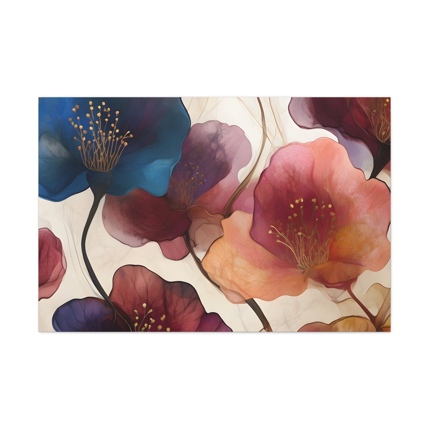 Floral Canvas Gallery Wraps - Elegant Wall Art for Home Decor, Flower Artwork, Living Room Decoration, Gift Idea, Modern Art