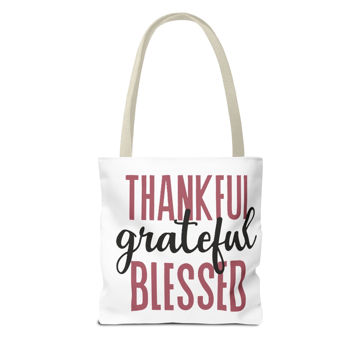 Faith Tote Bag, Thankful Grateful Blessed, Christian Bag, Inspirational Gift, Religious Handbag, Spiritual Carryall