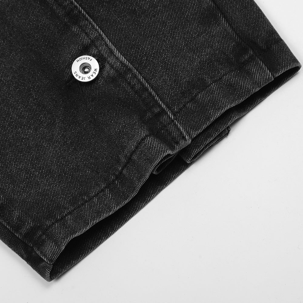 Distressed Washed Jeans Men's Design Sense