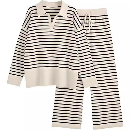 Striped Loose-fitting Long Sleeve Sweater