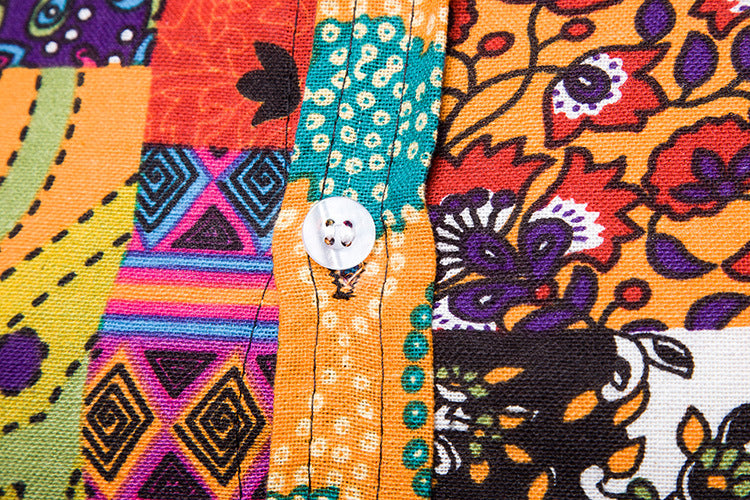 Men's slim floral short shirt