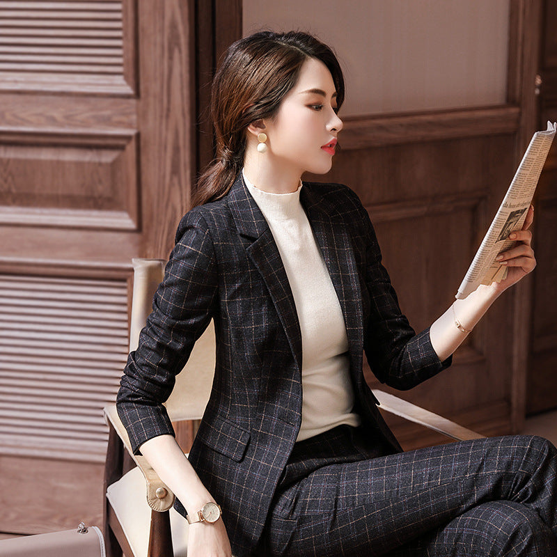 Autumn Suit Coat Women's Long Sleeve Suit Two-piece Set