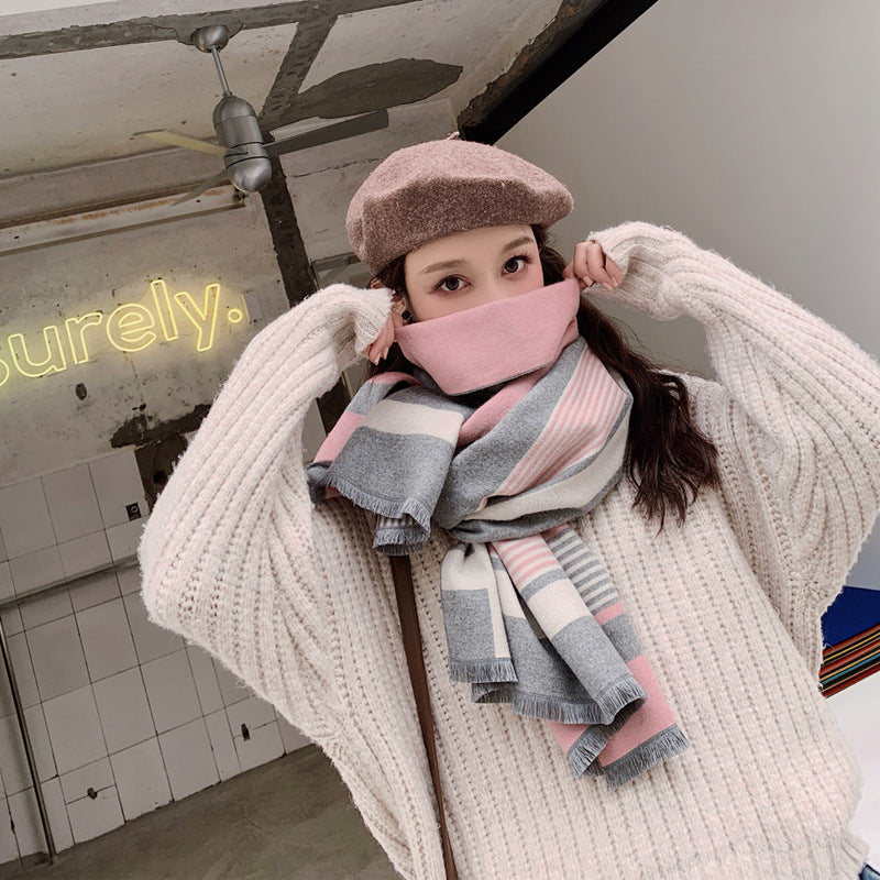 Warm thickening imitation cashmere scarf