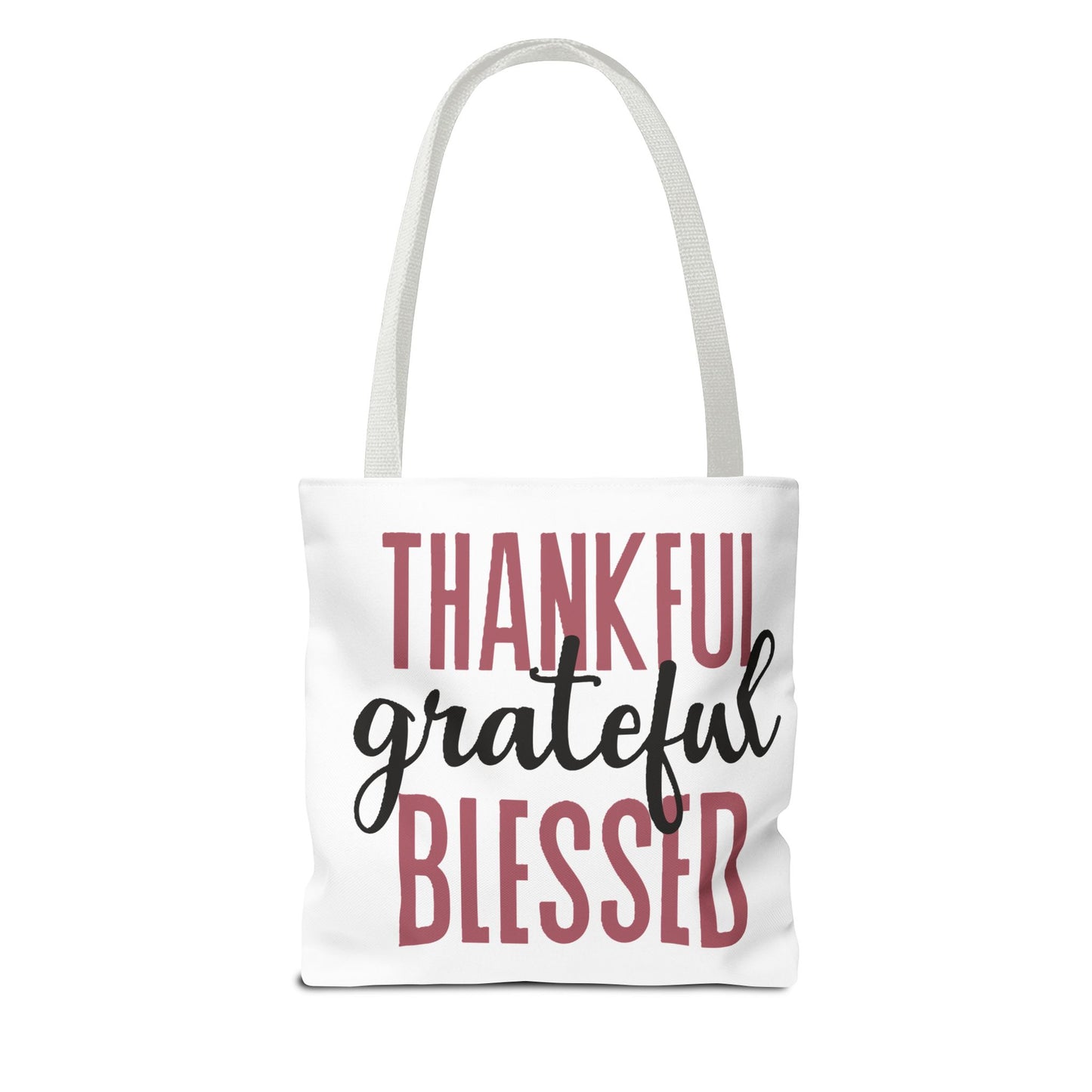 Faith Tote Bag, Thankful Grateful Blessed, Christian Bag, Inspirational Gift, Religious Handbag, Spiritual Carryall