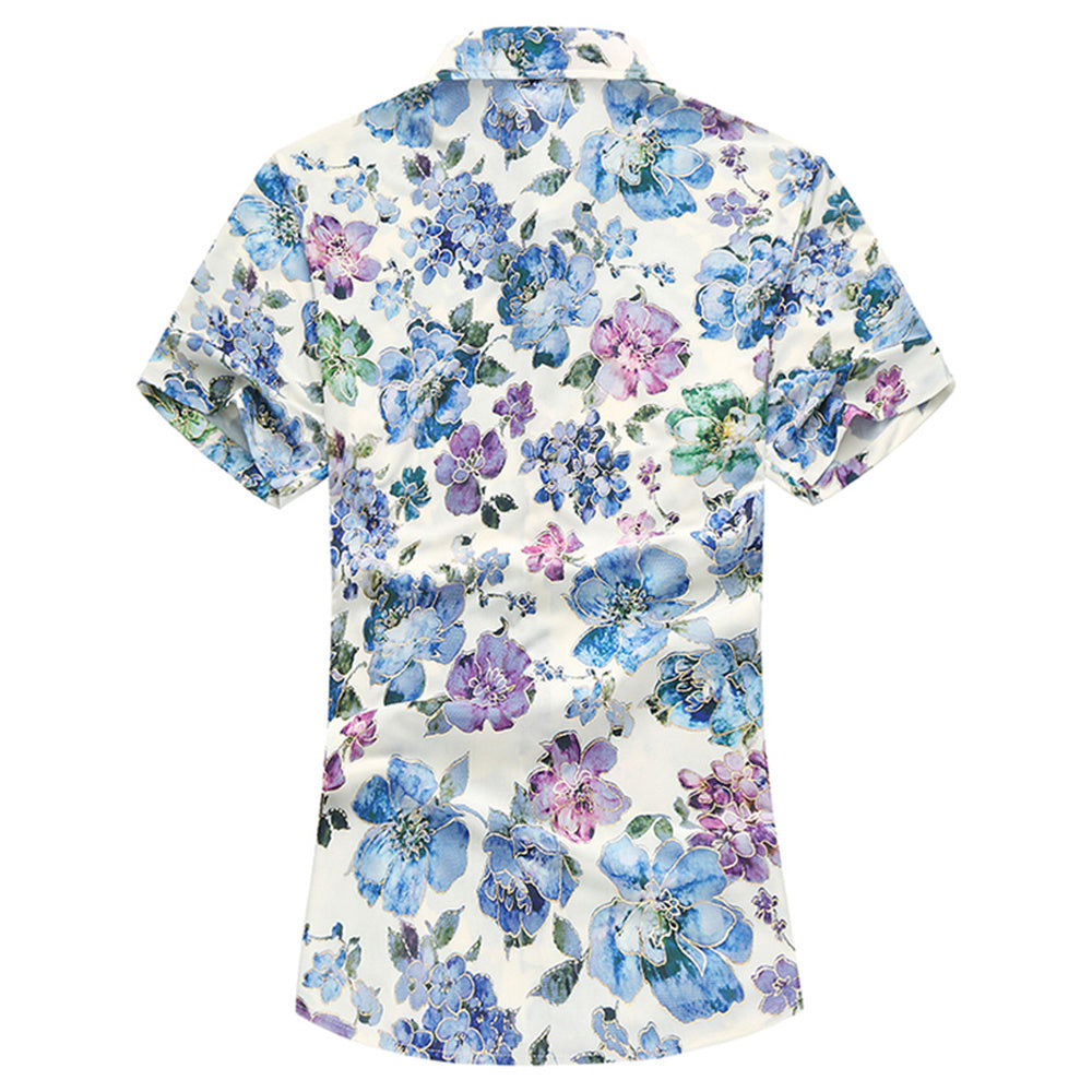 Men's Short Sleeve Shirt Hawaii Floral Print Shirt