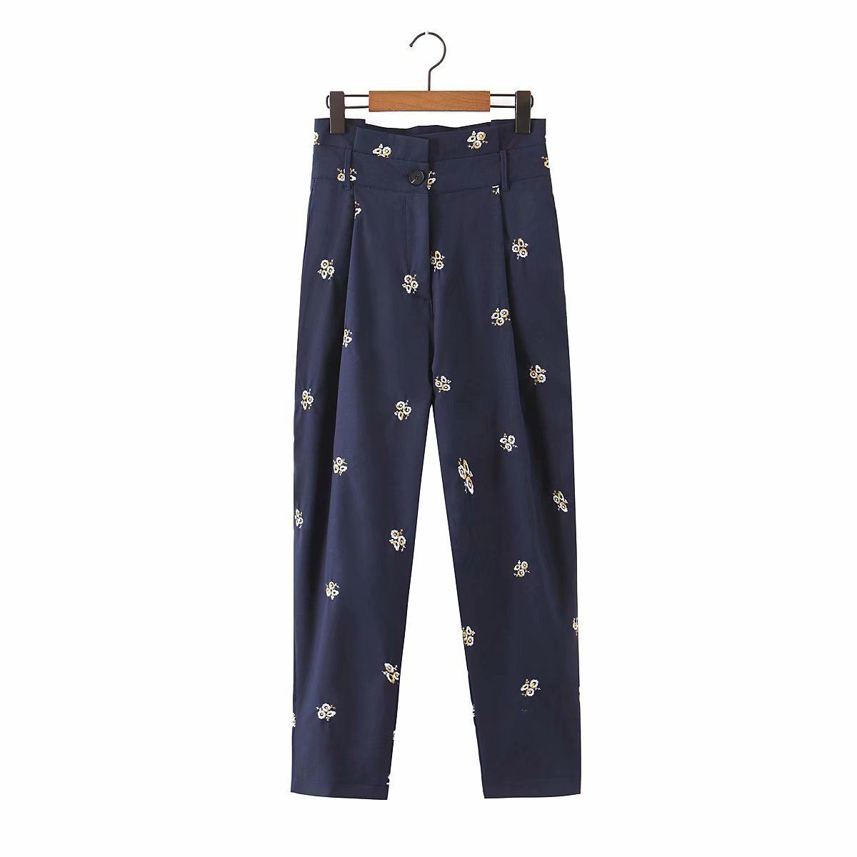 Suit jacket + embroidered casual pants suit