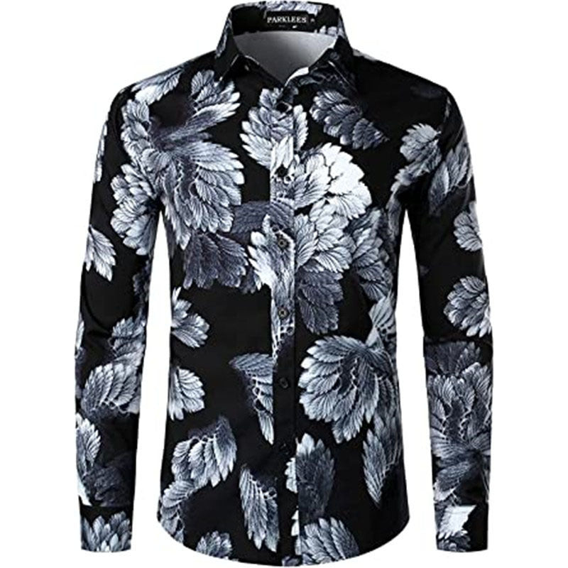 New Men's Casual Cool Floral Shirt