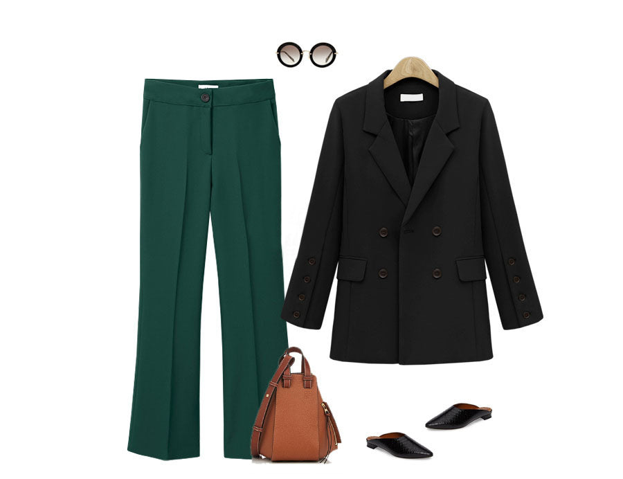 Suit jacket wild loose mid-length women's suit