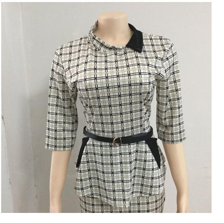 Plaid lapel sleeve suit