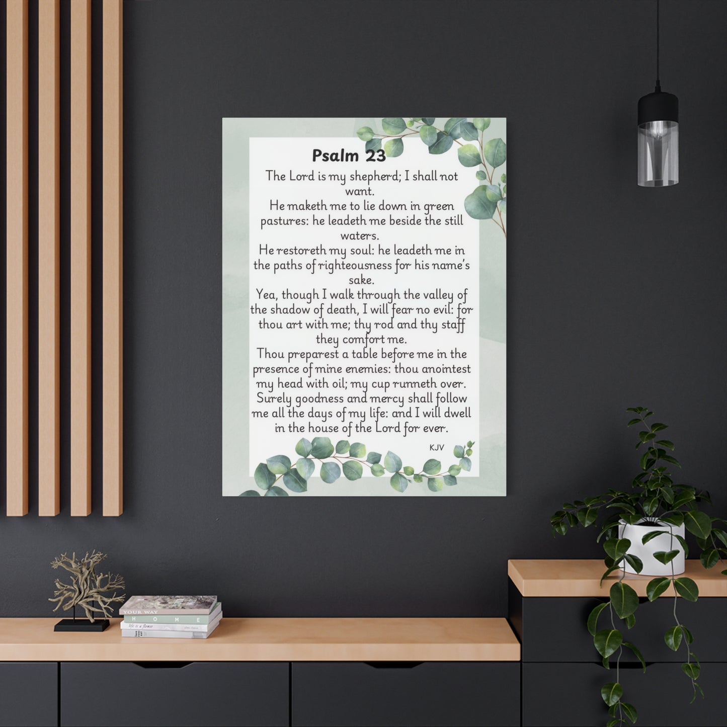 Canvas Print, Bible Verse Wall Art, Psalm 23, Spiritual Home Decor, Nature Themed, Housewarming Gift, Faith Décor, Wall Art Print