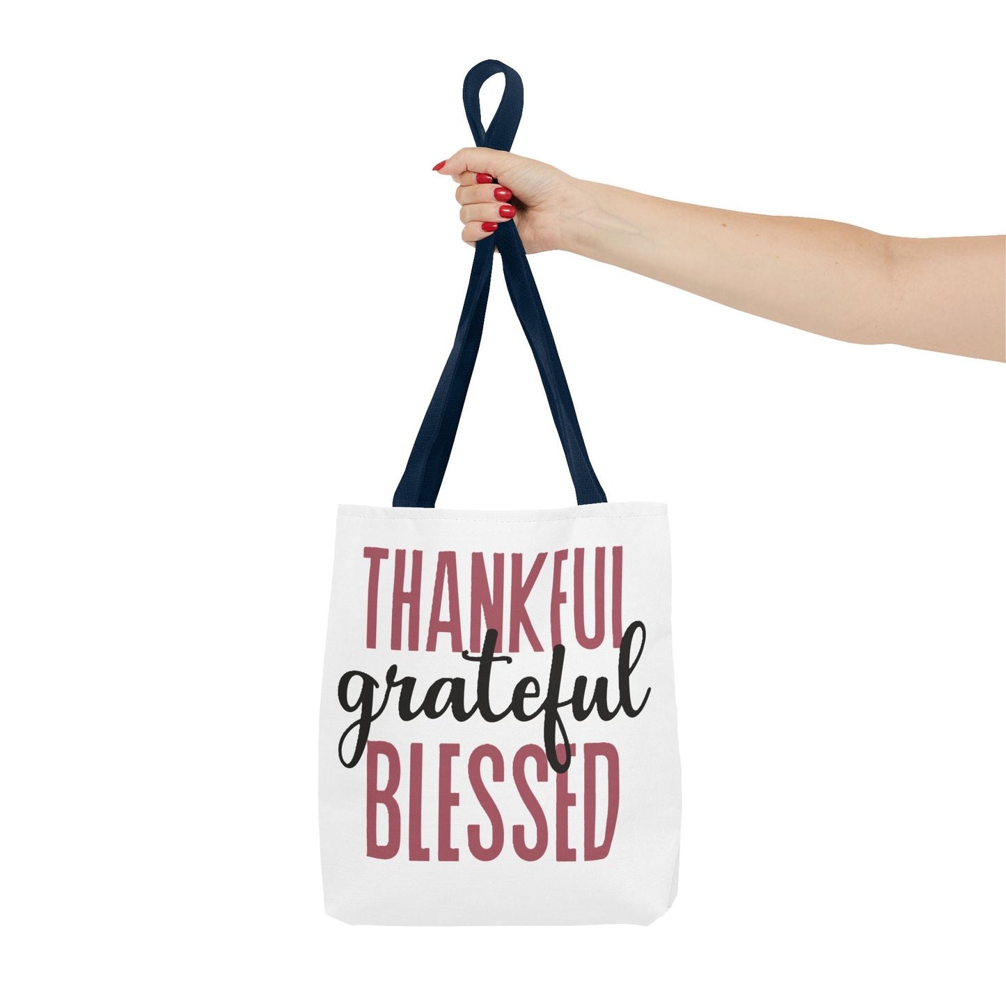 Faith Tote Bag, Thankful Grateful Blessed, Christian Bag, Inspirational Gift, Religious Handbag, Spiritual Carryall