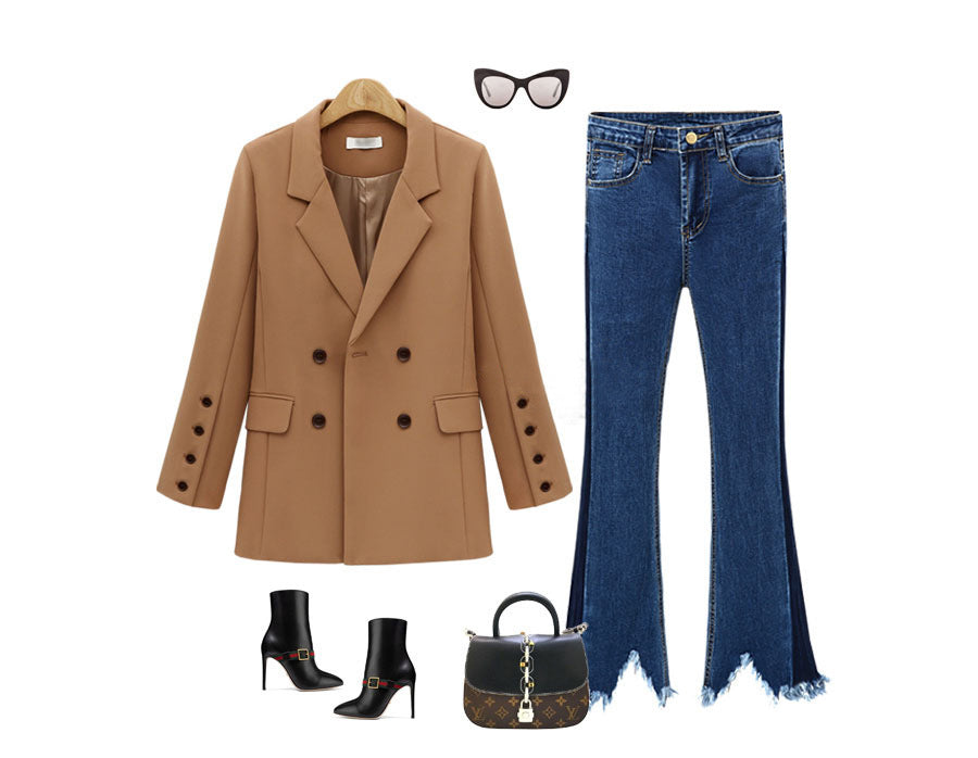 Suit jacket wild loose mid-length women's suit