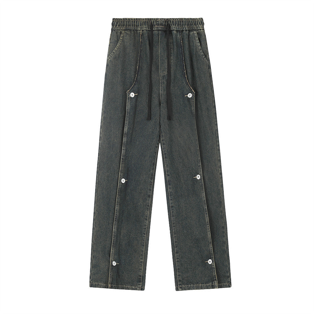 Distressed Washed Jeans Men's Design Sense