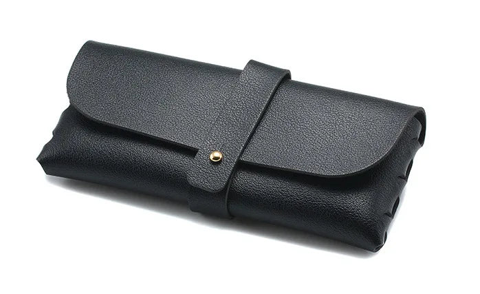 Leather Glasses Case Soft Bag Fashionable Sunglasses Single Buckle Mirror Box Sunglasses Case Factory Postage Compensation Pr