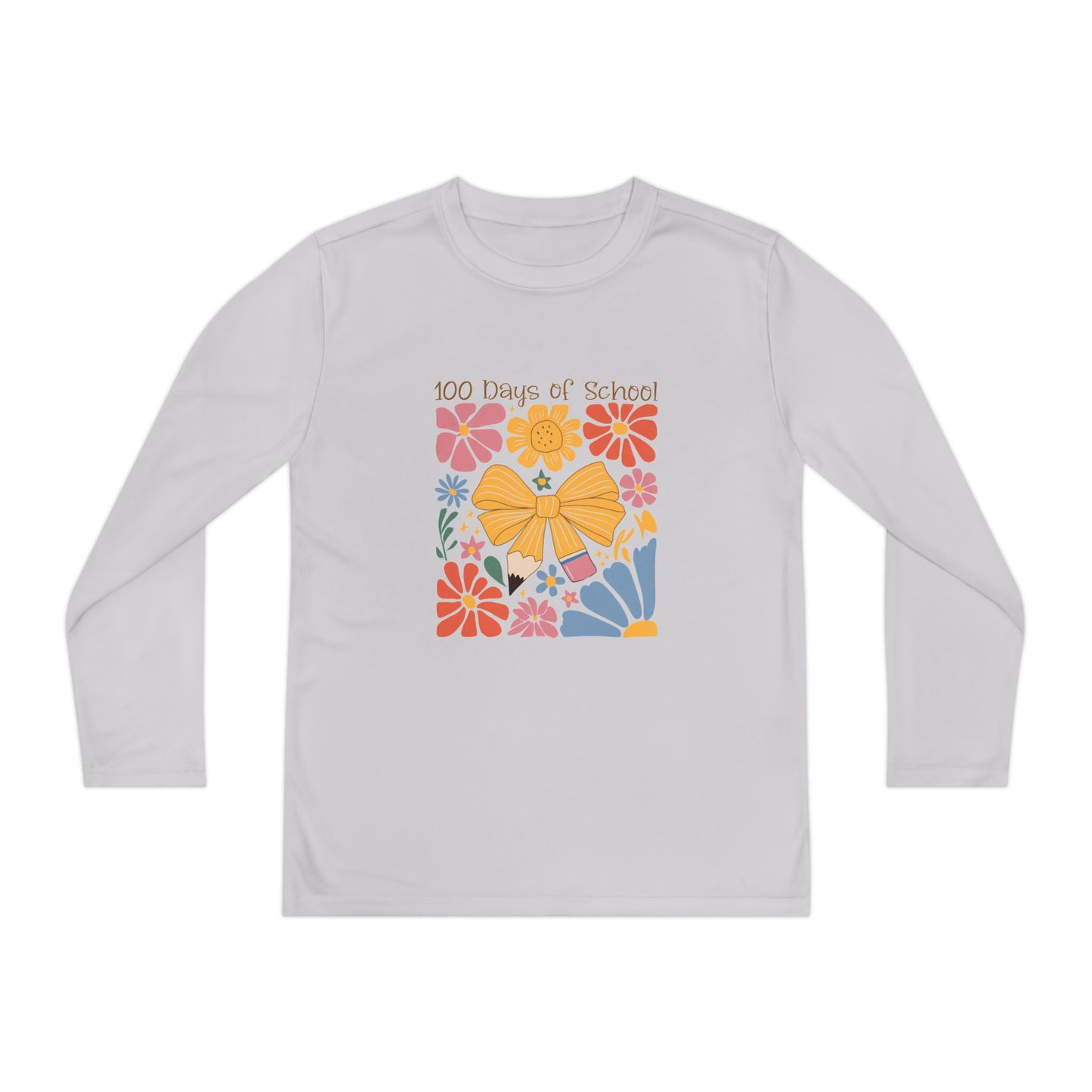 100 Days of School Youth Long Sleeve Tee, School Spirit Shirt, Kids School Celebration Top, Elementary Student Long Sleeve Shirt, School