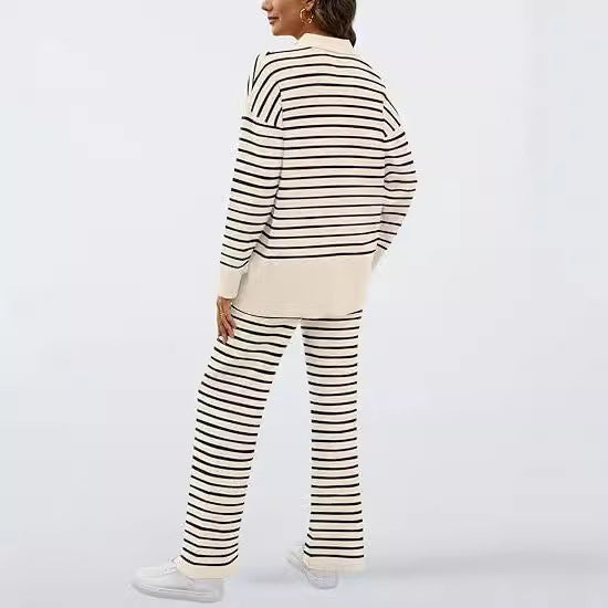 Striped Loose-fitting Long Sleeve Sweater