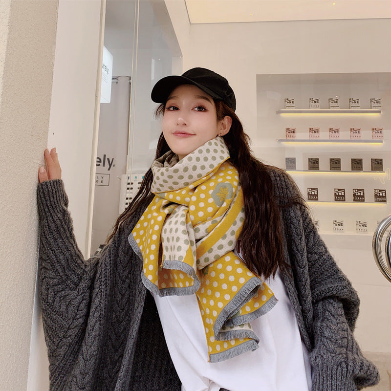 Warm thickening imitation cashmere scarf