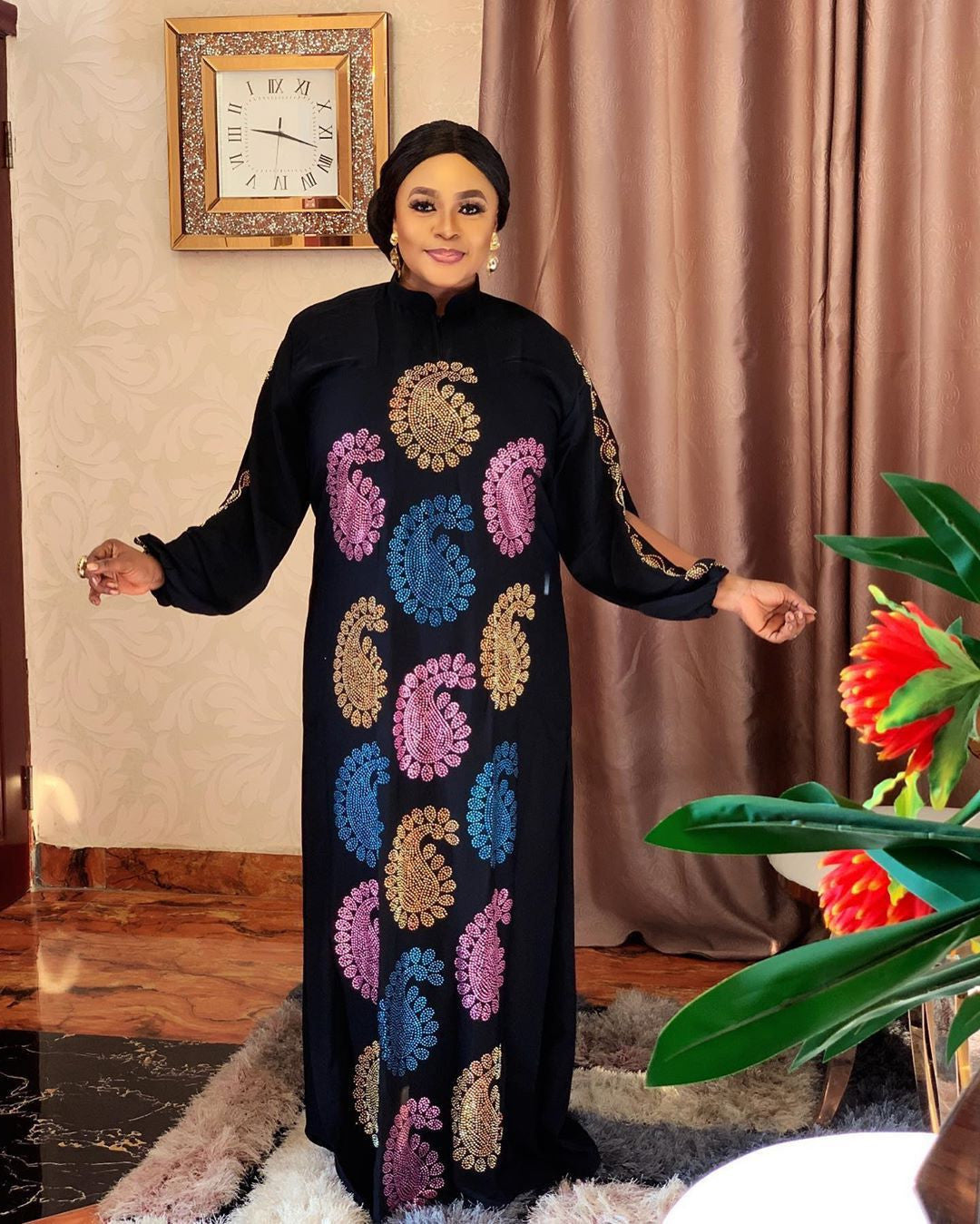 African Mom Plus Size Dress Stretch Color