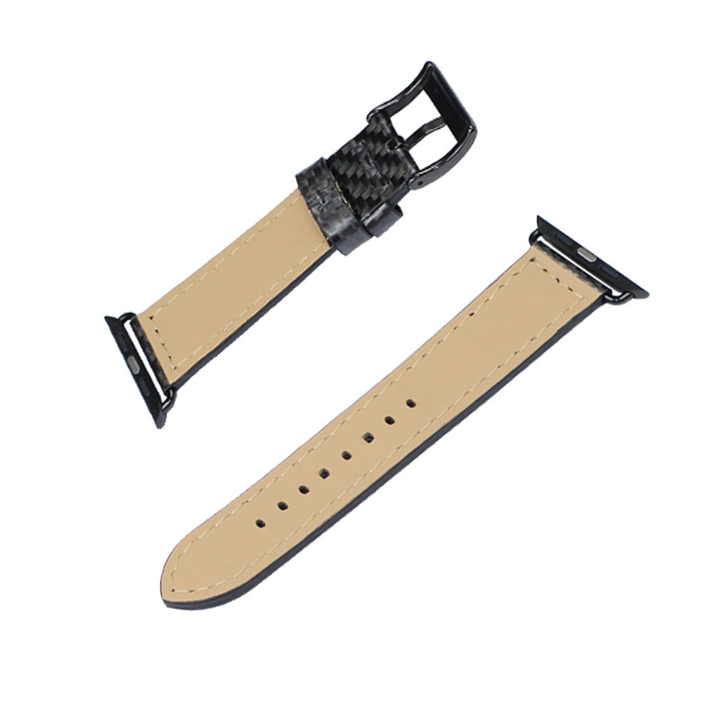 For Huawei Watch2 Sports Version, Real Carbon Fiber Top Layer Cowhide Strap