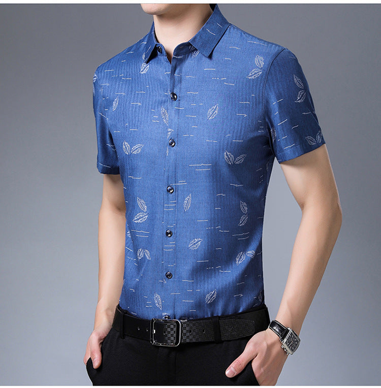 Small floral shirt with short sleeves