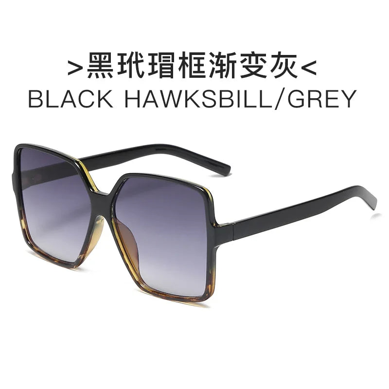 European and American Cross-Border Large Square Frame Rimless One-Piece Lens Sunglasses Protective Glasses