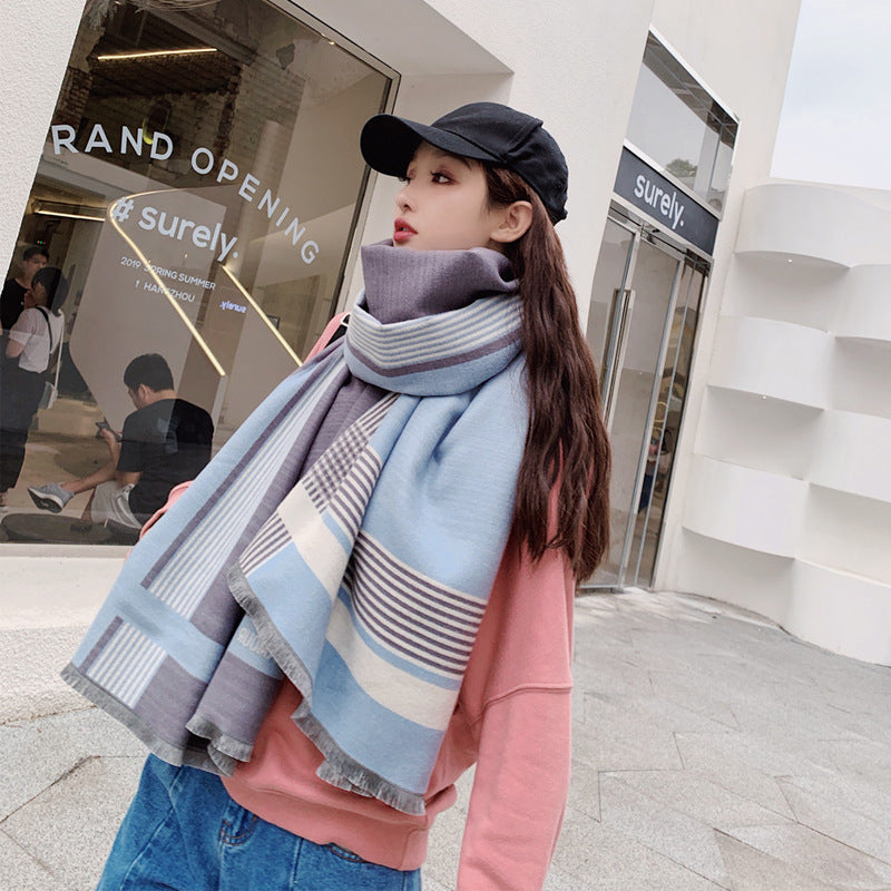Warm thickening imitation cashmere scarf
