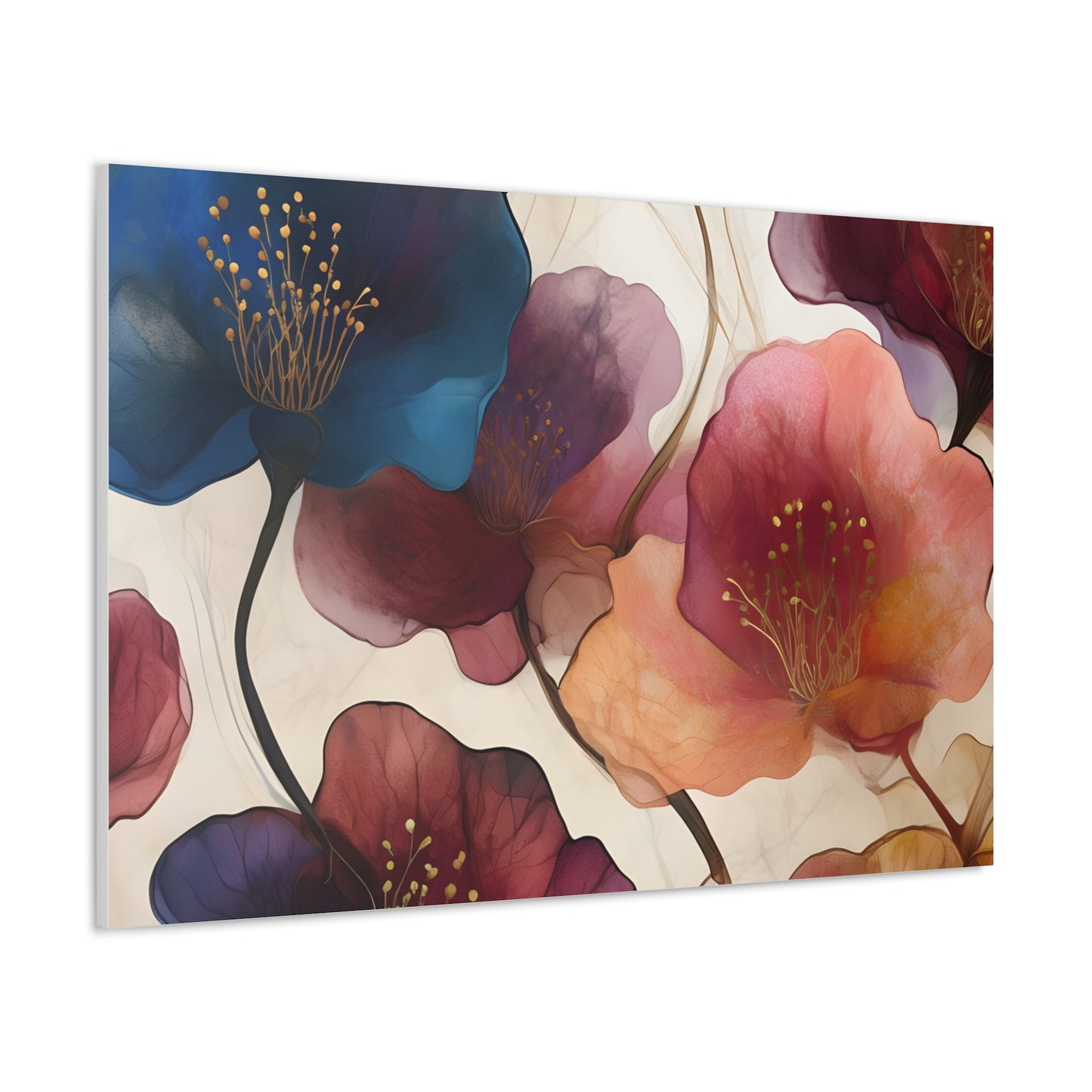 Floral Canvas Gallery Wraps - Elegant Wall Art for Home Decor, Flower Artwork, Living Room Decoration, Gift Idea, Modern Art