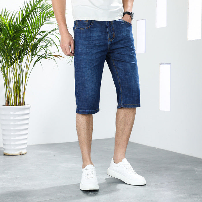 Summer Thin Stretch Straight-leg Business Denim Pants