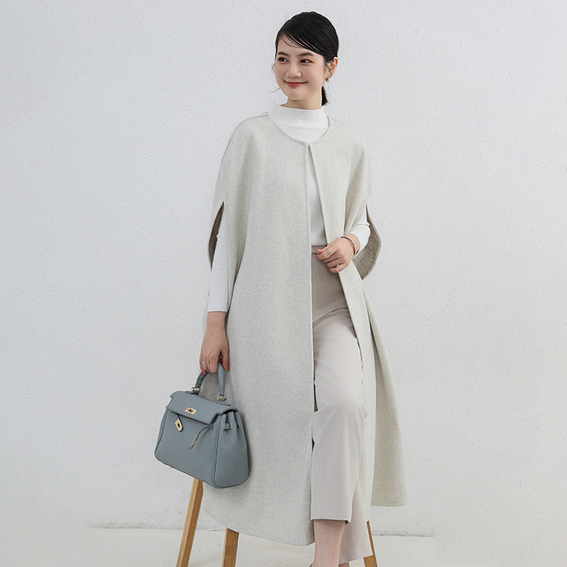 Solid Color Mid-length Woolen Vest