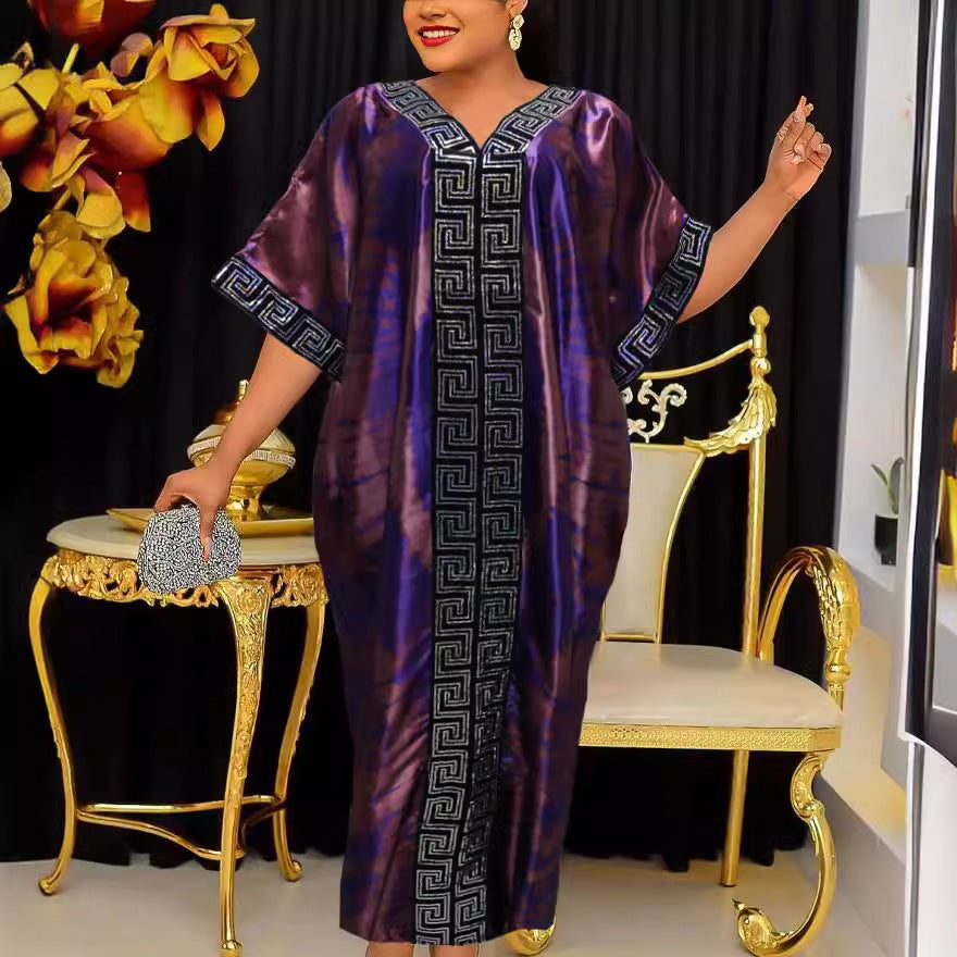 Fashion Printed Loose Robe Dress Women