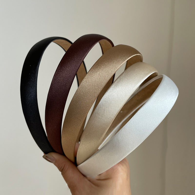 Senior Satin Hair Band Retro French Crushed Hair Non-slip