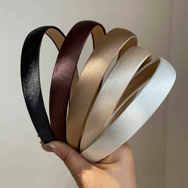 Senior Satin Hair Band Retro French Crushed Hair Non-slip